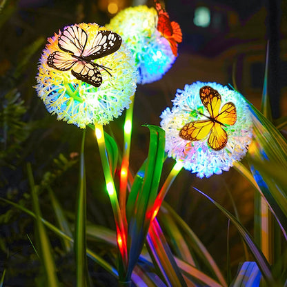 Solar Powered Dandelion Butterfly Garden Pathway Lawn Stake Light-View 3-Next Deal Shop