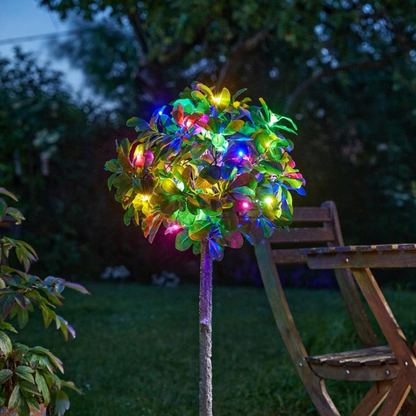 Solar Powered Multicolor LED Fairy String Lights  -  Weatherproof Patio & Tree Accent Lighting