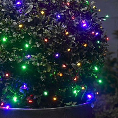 Solar Powered Multicolor LED Fairy String Lights  -  Weatherproof Patio & Tree Accent Lighting