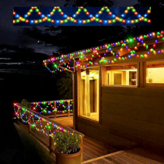 Solar Powered Multicolor LED Semicircle String Lights - Weatherproof Outdoor Holiday Lighting