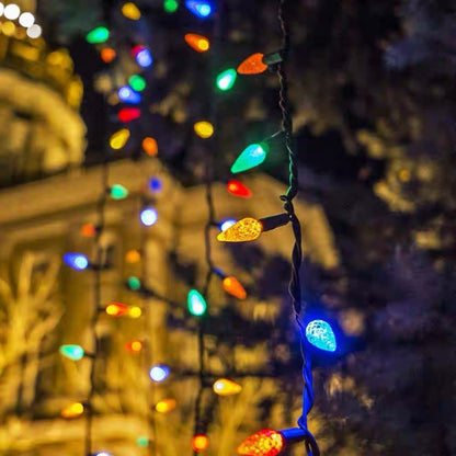Solar Powered Multicolor LED Strawberry String Lights - Weatherproof Patio & Tree Accent Lighting