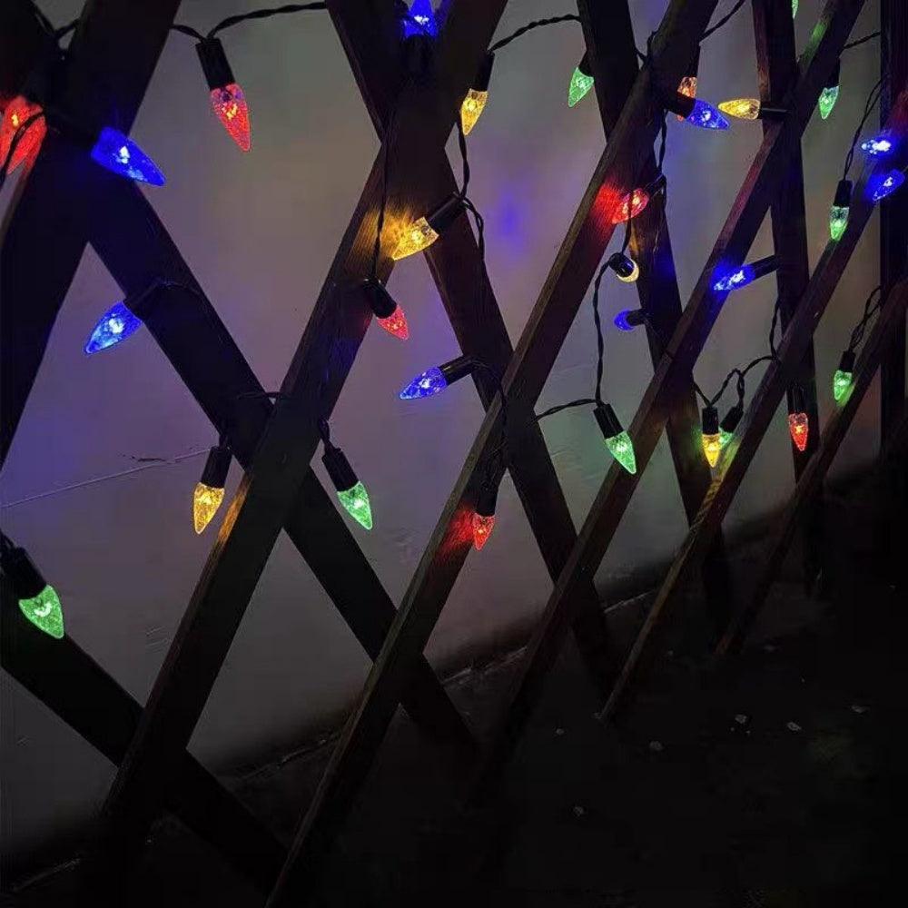 Solar Powered Multicolor LED Strawberry String Lights - Weatherproof Patio & Tree Accent Lighting