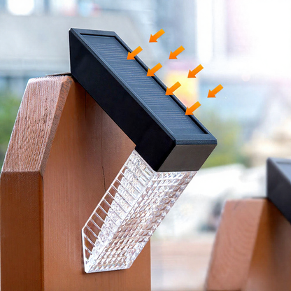 Solar Powered Outdoor Deck Fence Light - 2 Pack, Weatherproof Outdoor Deck Patio Garden Exterior Lighting