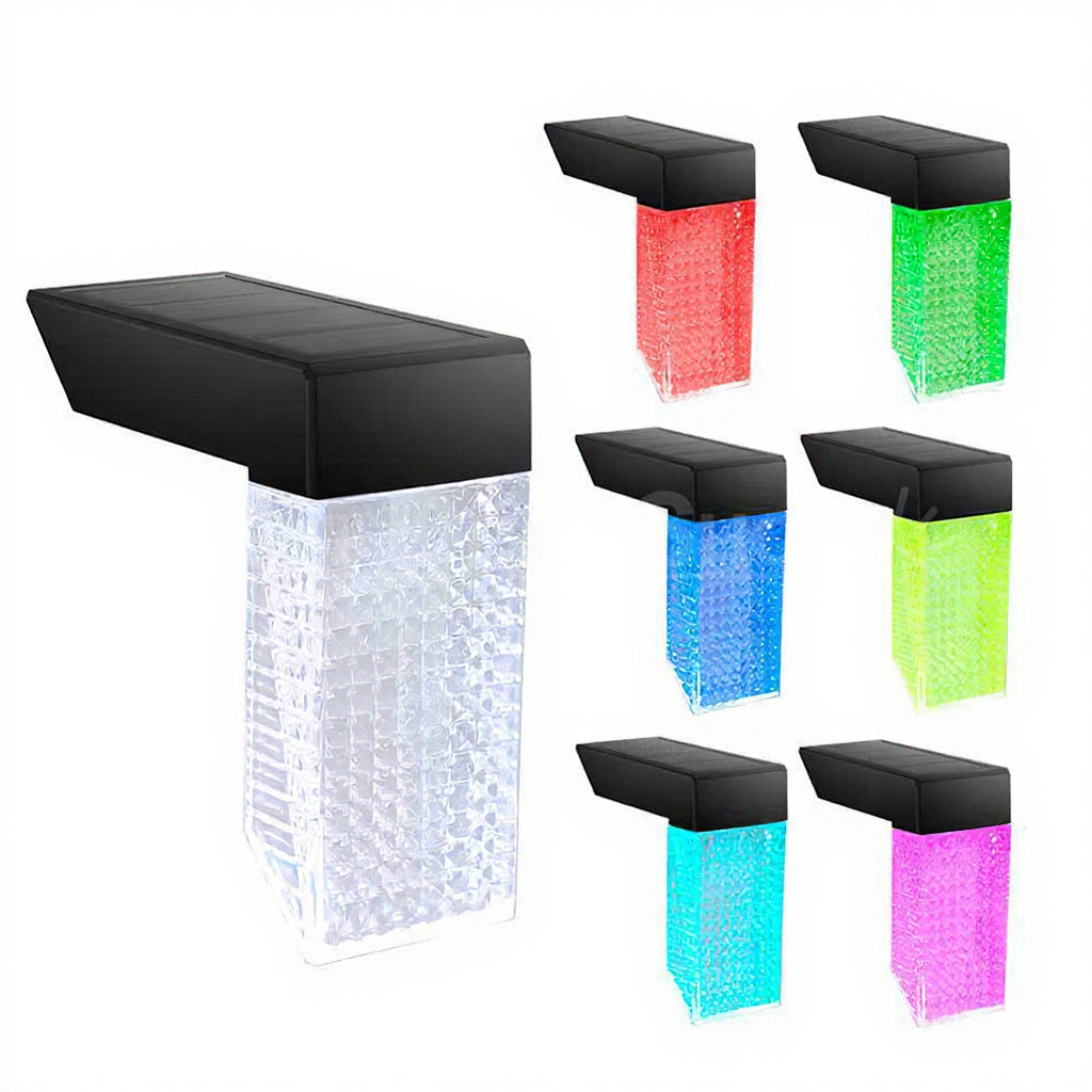 Solar Powered Outdoor Deck Fence Light - 2 Pack, Weatherproof Outdoor Deck Patio Garden Exterior Lighting