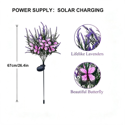 Solar Powered Purple LED Butterfly Lavender Stake Light - Weatherproof Garden Pathway & Lawn Lighting-View 5-Next Deal Shop
