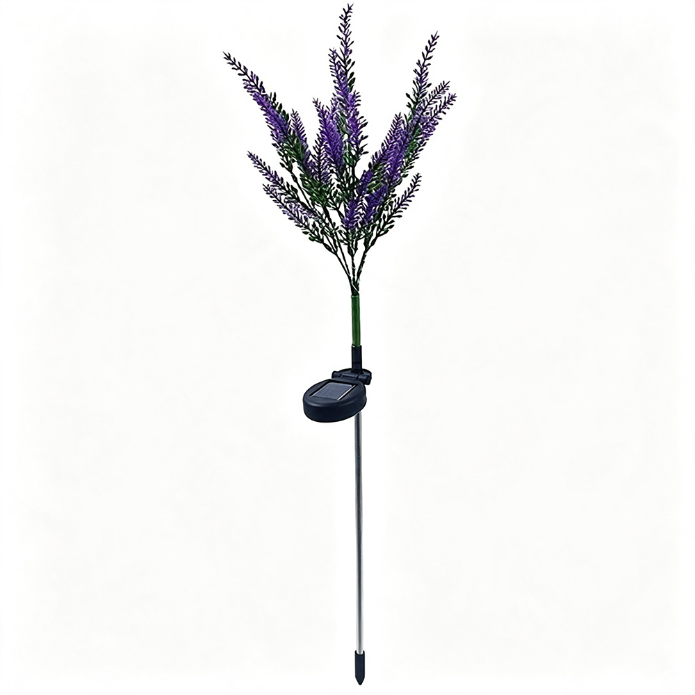Solar Powered Purple LED Lavender Garden Stake Light - Pack of 2, Weatherproof Lawn Pathway Lighting-View 4-Next Deal Shop