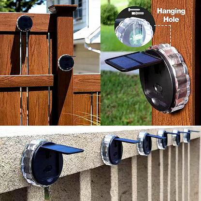 Solar Powered Starburst LED Wall Light - Weatherproof Outdoor Patio Exterior Lighting