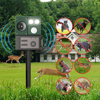 Solar Powered Ultrasonic Animal Repellent Device