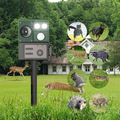 Solar Powered Ultrasonic Animal Repellent Device - Weatherproof Yard Garden Outdoor Pest Animal Deterrent