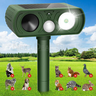 Solar Powered Ultrasonic Animal Repeller with Motion Sensor
