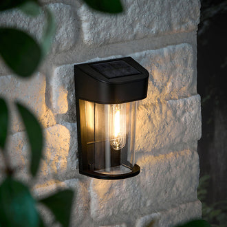 Solar Powered Vintage‑Filament LED Wall Lamps‑Waterproof Patio & Fence Lighting