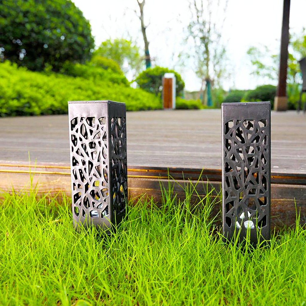 Solar Powered Vintage Outdoor Pathway Lamp - Weatherproof Yard Garden Walkway Decor Lighting