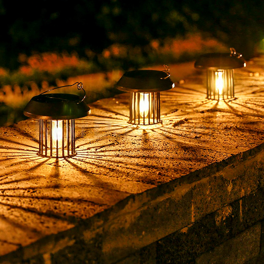 Solar Powered Vintage Tungsten Filament LED Lantern Light - Weatherproof Outdoor Patio Garden Decor Lighting