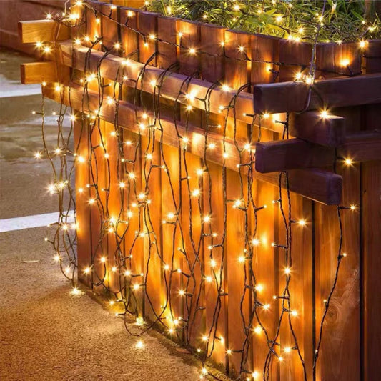 Solar Powered Warm White Fairy LED String Lights - 100 LED, Weatherproof Outdoor Holiday Garden Party Decor Lighting