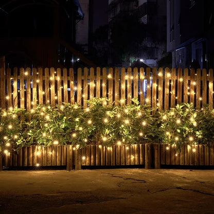 Solar Powered Warm White Fairy LED String Lights - 100 LED, Weatherproof Outdoor Holiday Garden Party Decor Lighting