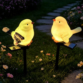 Solar Powered Warm‑White LED Bird Figurine Garden Stake Light ‑ Weatherproof Lawn & Pathway Lighting