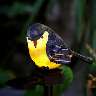Solar Powered Warm White LED Bird Stake Light - Waterproof Outdoor Lawn Patio Garden Lighting