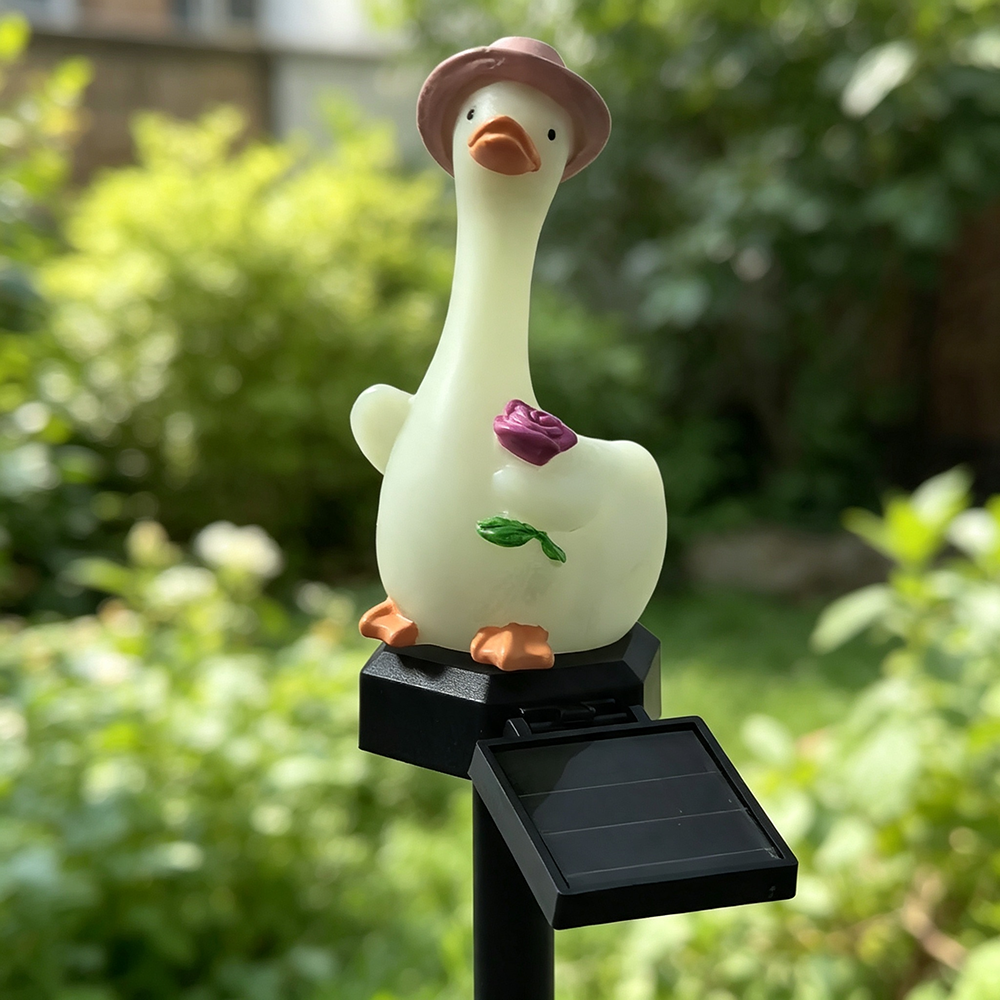 Adorable Solar Powered LED Duck Garden Yard Lawn Stake Light-A-View 3-Next Deal Shop