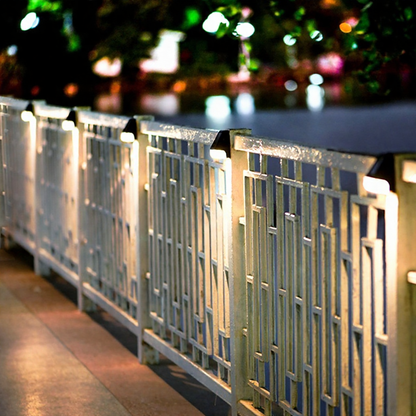 Solar Powered Warm White LED Fence Light - Weatherproof Outdoor Deck Patio Garden Exterior Lighting