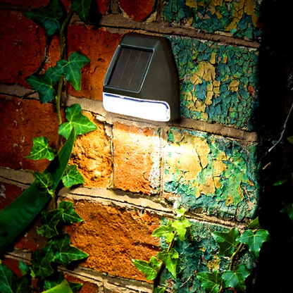 Solar Powered Warm White LED Fence Light - Weatherproof Outdoor Deck Patio Garden Exterior Lighting