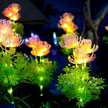 Solar Powered Warm White LED Flower Garden Stake Lights - Weatherproof Lawn & Pathway Lighting