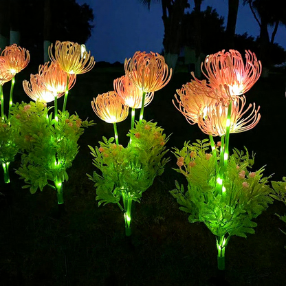 Solar Powered Warm White LED Flower Garden Stake Lights - Weatherproof Lawn & Pathway Lighting