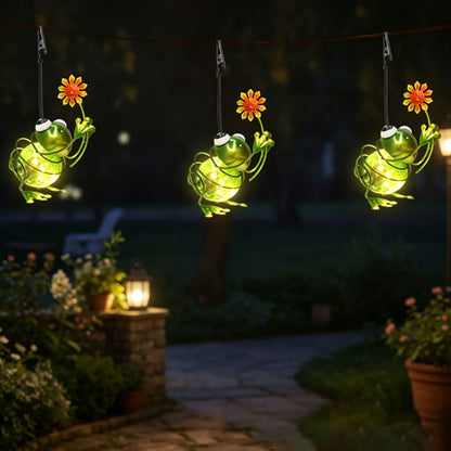 Solar Powered LED Metal Frog Garden Hanging Decor-View 2-Next Deal Shop