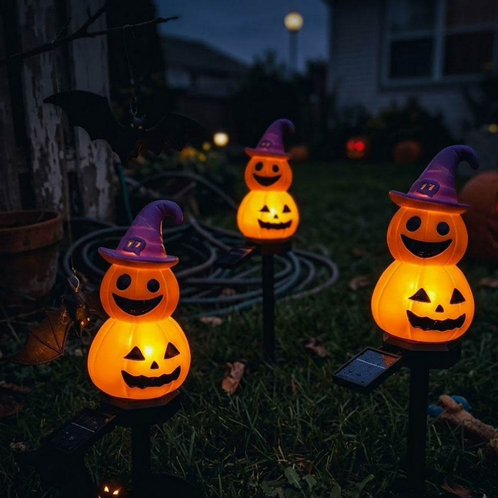 Halloween Solar Powered LED Pumpkin Witch Garden Pathway Yard Stake Light-View 2-Next Deal Shop