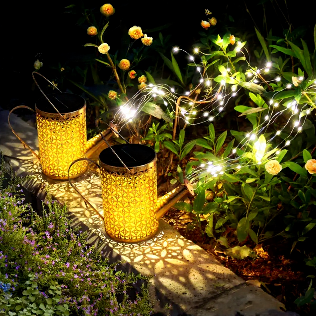 Solar Powered Waterfall Fairy LED String Lights - 6.56 ft, 200 LED, Outdoor Home Holiday Garden Party Decor Lighting