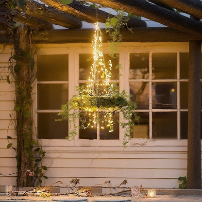 Solar Powered Waterfall Fairy LED String Lights - 6.56 ft, 200 LED, Outdoor Home Holiday Garden Party Decor Lighting