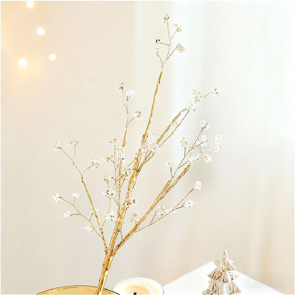 Sparkling Crystal Christmas Tree Pick - 2 Pcs, Home Xmas Tree Table Holiday Decor Ornament