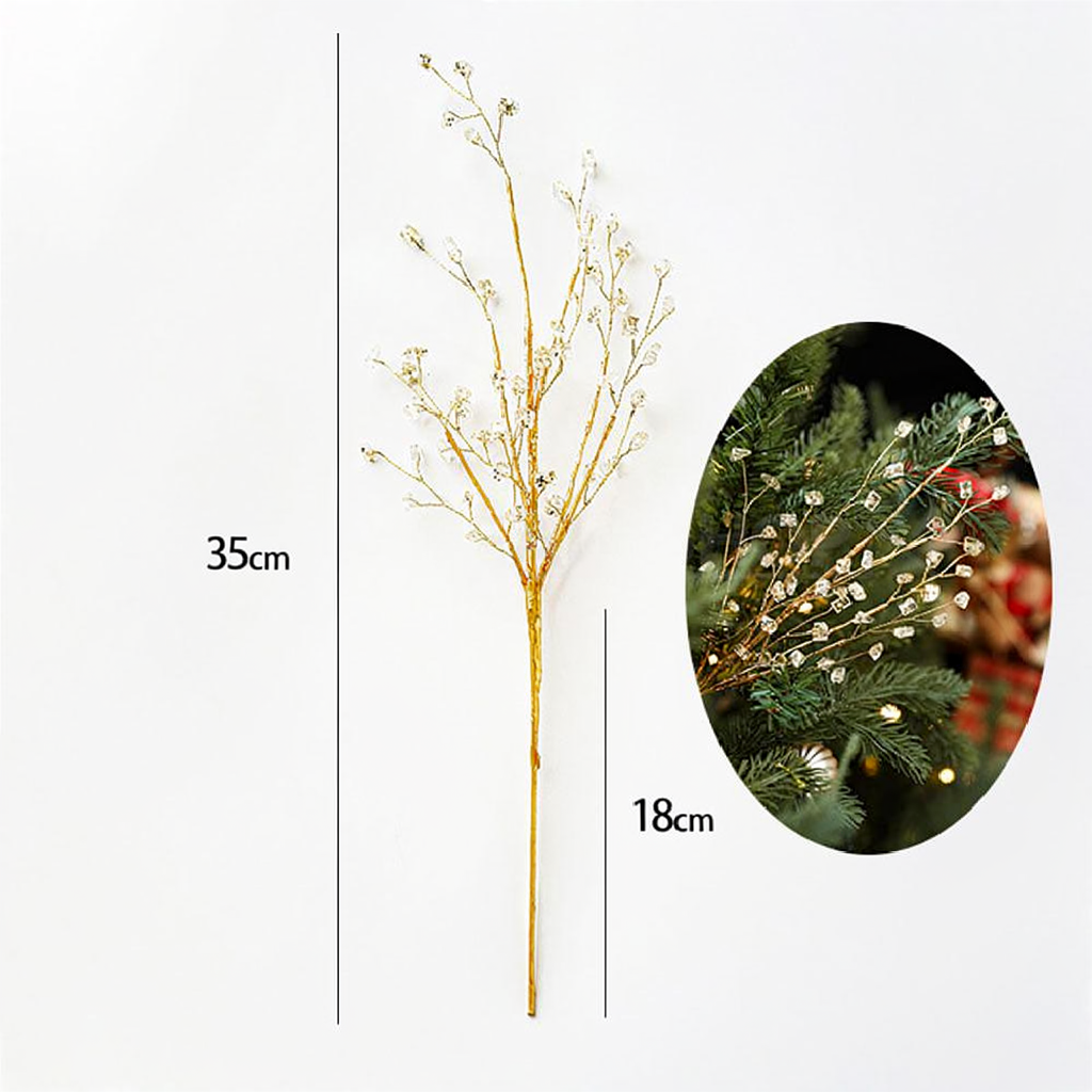 Sparkling Crystal Christmas Tree Pick - 2 Pcs, Home Xmas Tree Table Holiday Decor Ornament