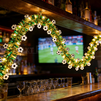 Sparkly Soccer Tinsel Garland Lights