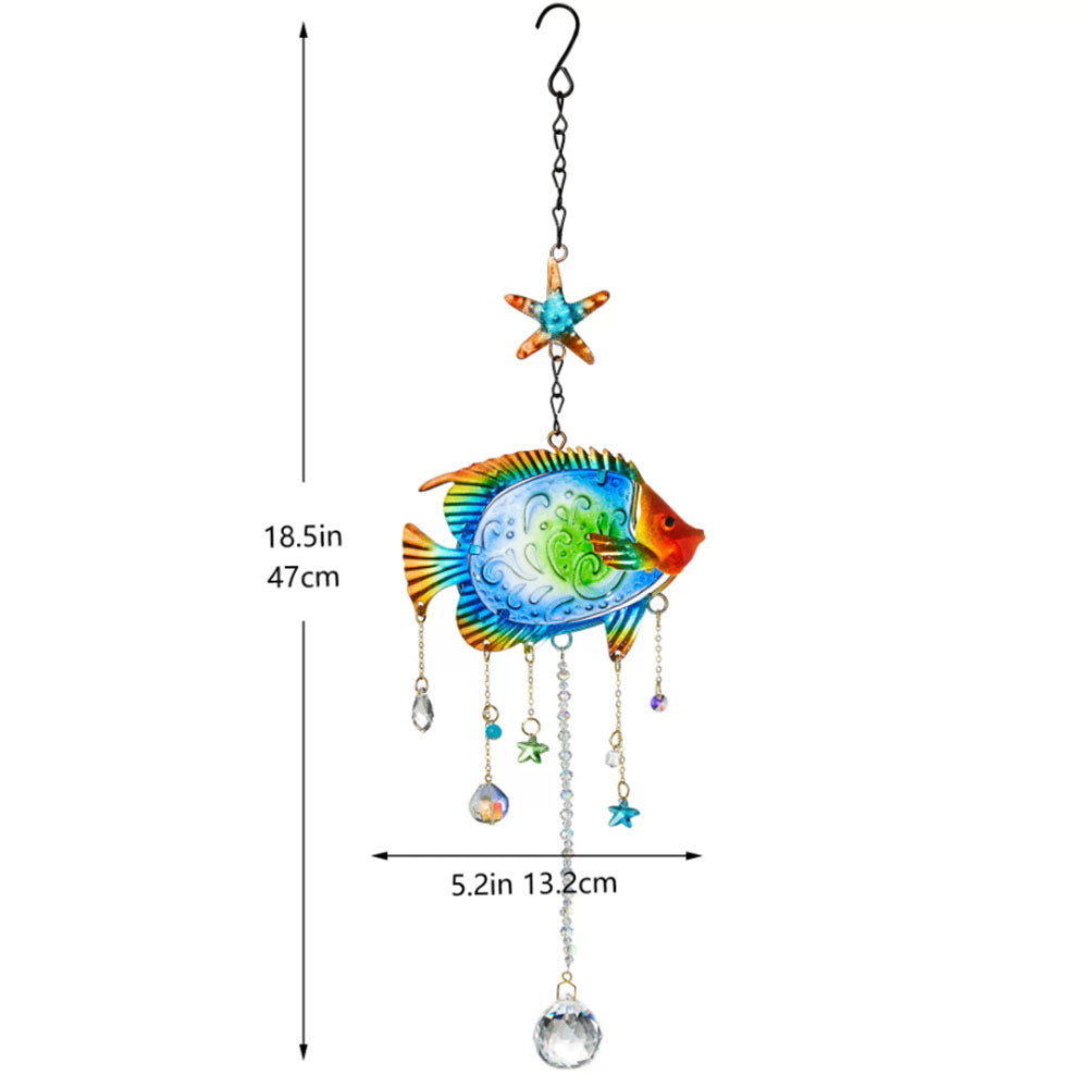 Stained Glass Tropical Fish Crystal Suncatcher Window Hanging Decor-View 3-Next Deal Shop