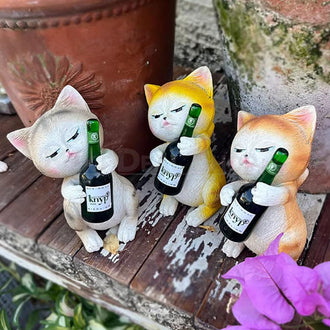 Tipsy Cat Garden Figurine