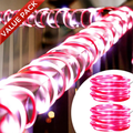USB Powered Festive Candy Cane LED Rope String Lights - 2 Pack, 16.4 Ft, Christmas Holiday Decor Lighting