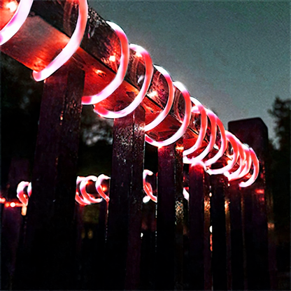 USB Powered Festive Candy Cane LED Rope String Lights - 2 Pack, 16.4 Ft, Christmas Holiday Decor Lighting