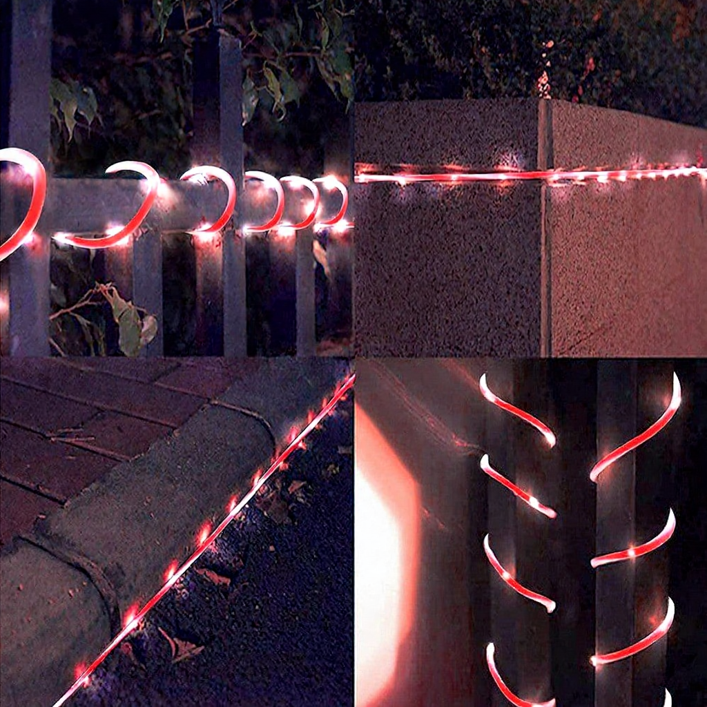 USB Powered Festive Candy Cane LED Rope String Lights - 2 Pack, 16.4 Ft, Christmas Holiday Decor Lighting