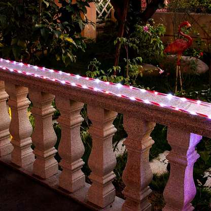 USB Powered Festive Candy Cane LED Rope String Lights - 2 Pack, 16.4 Ft, Christmas Holiday Decor Lighting