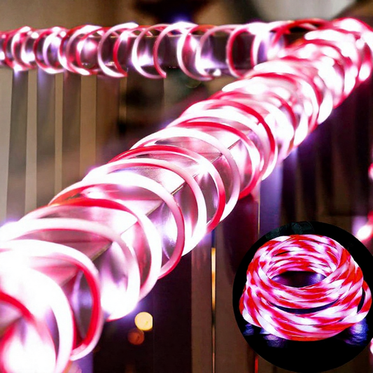 USB Powered Festive Candy Cane Rope LED String Lights - 16.4 Ft, Christmas Party Home Lighting