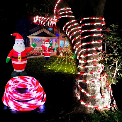 USB Powered Festive Candy Cane Rope LED String Lights - 16.4 Ft, Christmas Party Home Lighting