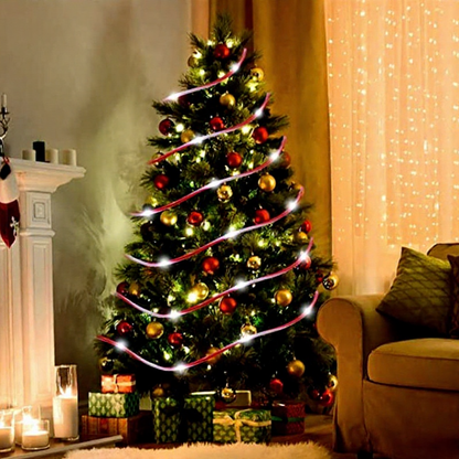 USB Powered Festive Candy Cane Rope LED String Lights - 16.4 Ft, Christmas Party Home Lighting