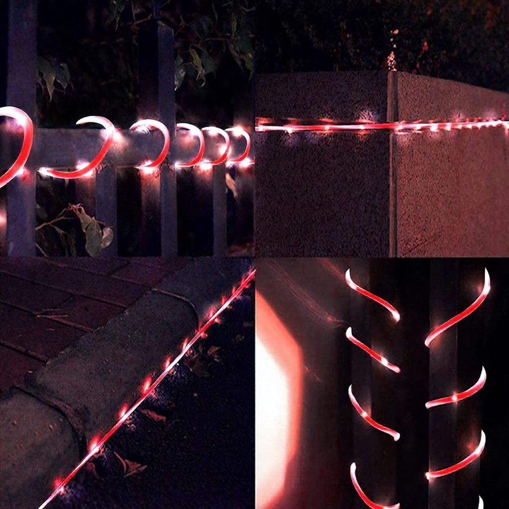 USB Powered Festive Candy Cane Rope LED String Lights - 16.4 Ft, Christmas Party Home Lighting