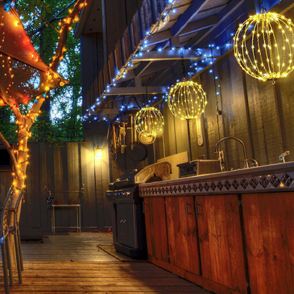 USB Powered Warm White LED Christmas Ball Light - 11.8-Inch, Home Yard Garden Holiday Party Festival Decor Lighting