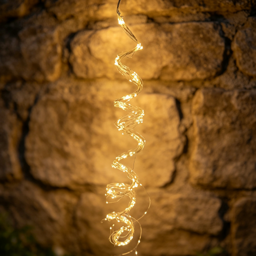 USB-Powered Warm White LED Waterfall Christmas Tree Lights - 20 Strands, 6.56ft, 400 LED, Tree Holiday Lighting
