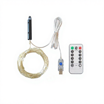 USB-Powered Warm White LED Waterfall Christmas Tree Lights - 20 Strands, 6.56ft, 400 LED, Tree Holiday Lighting