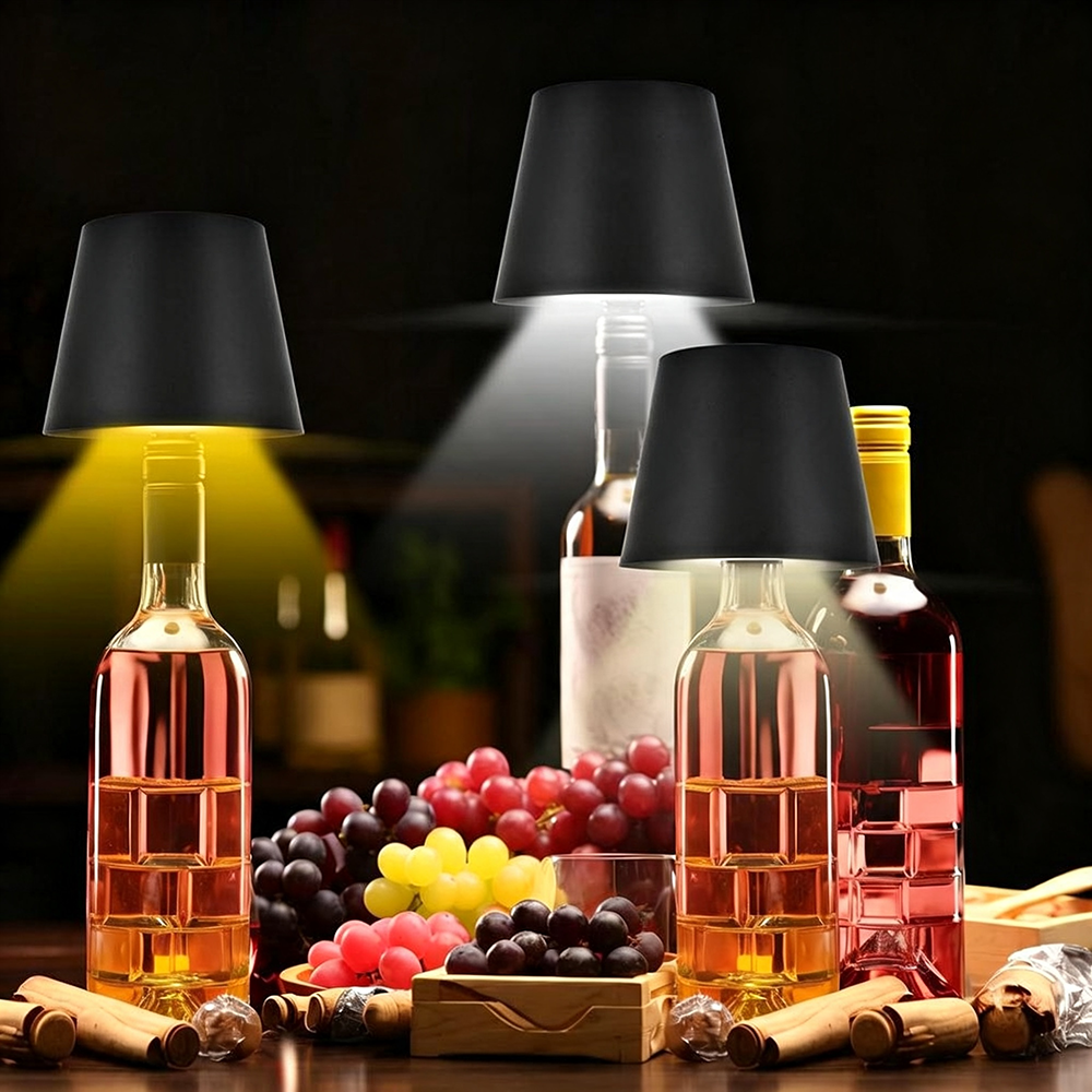 USB Rechargeable LED Wine Bottle Stopper Light - Modern Dining & Patio Bar Lighting-Black-View 4-Next Deal Shop