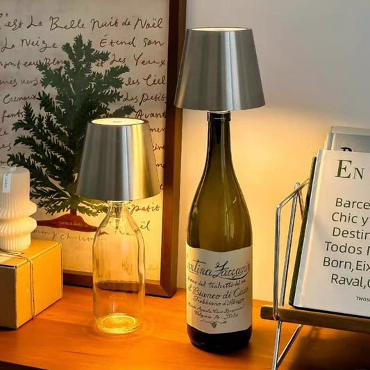 USB Rechargeable LED Wine Bottle Stopper Light - Sliver, Modern Dining & Patio Bar Lighting