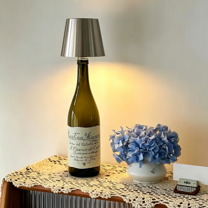 USB Rechargeable LED Wine Bottle Stopper Light - Sliver, Modern Dining & Patio Bar Lighting