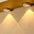 USB-Rechargeable Motion Sensor LED Puck Lights - 2 Pack, Under Cabinet & Closet Lighting